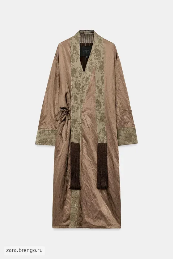 КИМОНО ИЗ ЖАККАРДА С ШАРФОМ — коллекция Zara «ZW»