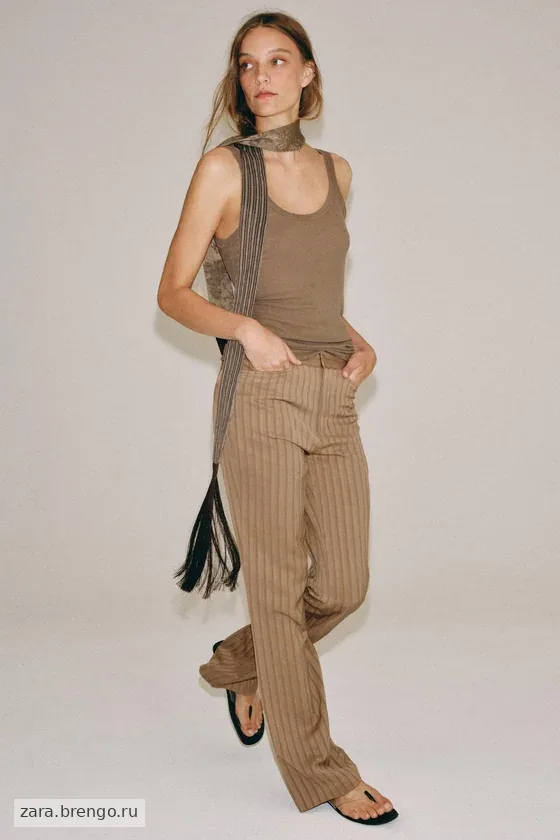 БРЮКИ клёш В ПОЛОСКУ — коллекция Zara «ZW»