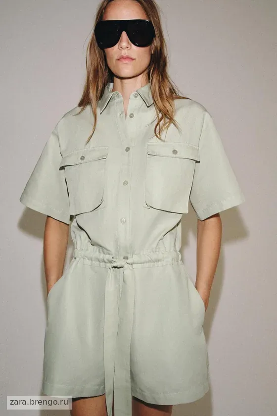 КОМБИНЕЗОН-РУБАШКА С ПОЯСОМ — коллекция Zara «ZW»