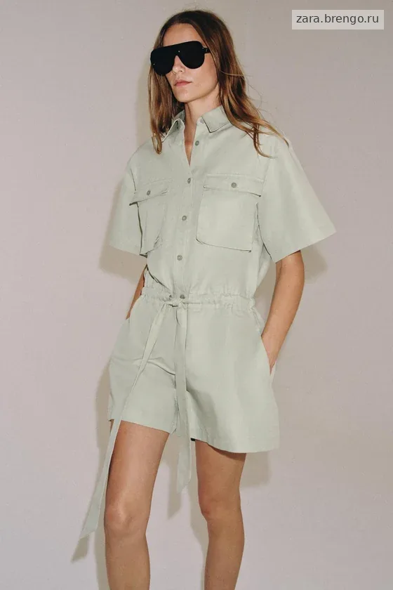 КОМБИНЕЗОН-РУБАШКА С ПОЯСОМ — коллекция Zara «ZW»
