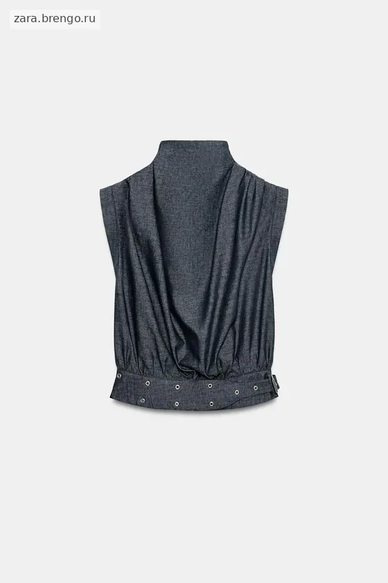 ТОП ИЗ ЛЬНА С ПРЯЖКОЙ И ЗАКЛЕПКАМИ