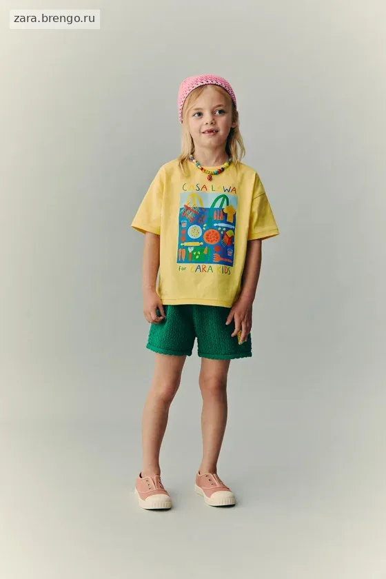 ТРИКОТАЖНЫЕ ШОРТЫ CASA LAWA X ZARA KIDS С ЛИМОНОМ