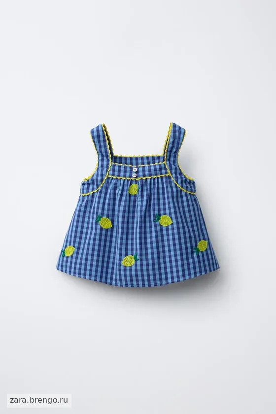 ТОП В КЛЕТКУ ВИШИ С ВЫШИВКОЙ «ЛИМОНЫ» — CASA LAWA X ZARA KIDS