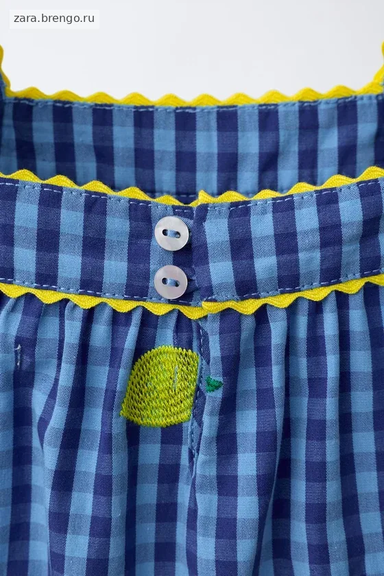 ТОП В КЛЕТКУ ВИШИ С ВЫШИВКОЙ «ЛИМОНЫ» — CASA LAWA X ZARA KIDS