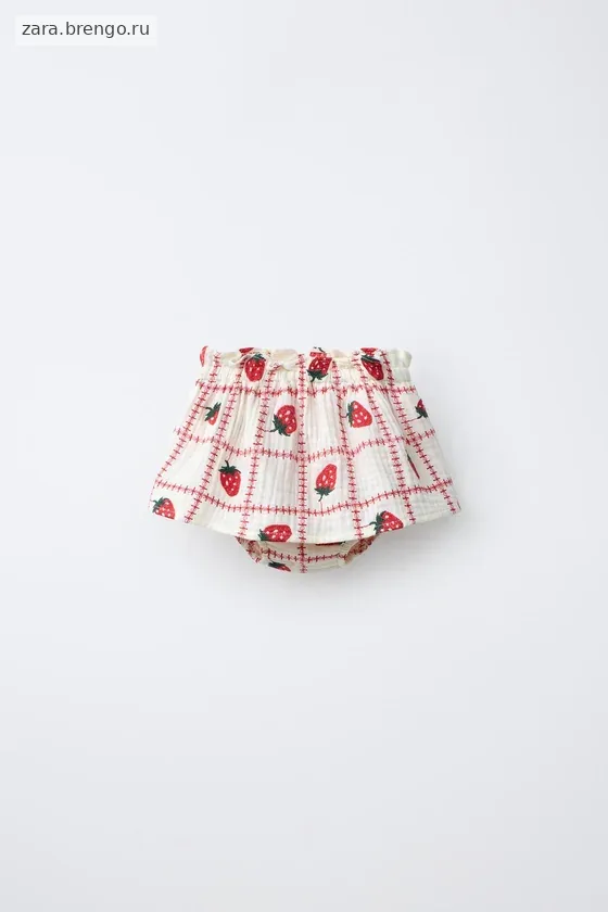ТРУСЫ-ЮБКА С ВЫШИВКОЙ В ВИДЕ КЛУБНИКИ CASA LAWA X ZARA KIDS