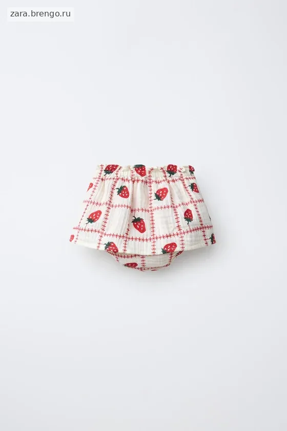 ТРУСЫ-ЮБКА С ВЫШИВКОЙ В ВИДЕ КЛУБНИКИ CASA LAWA X ZARA KIDS