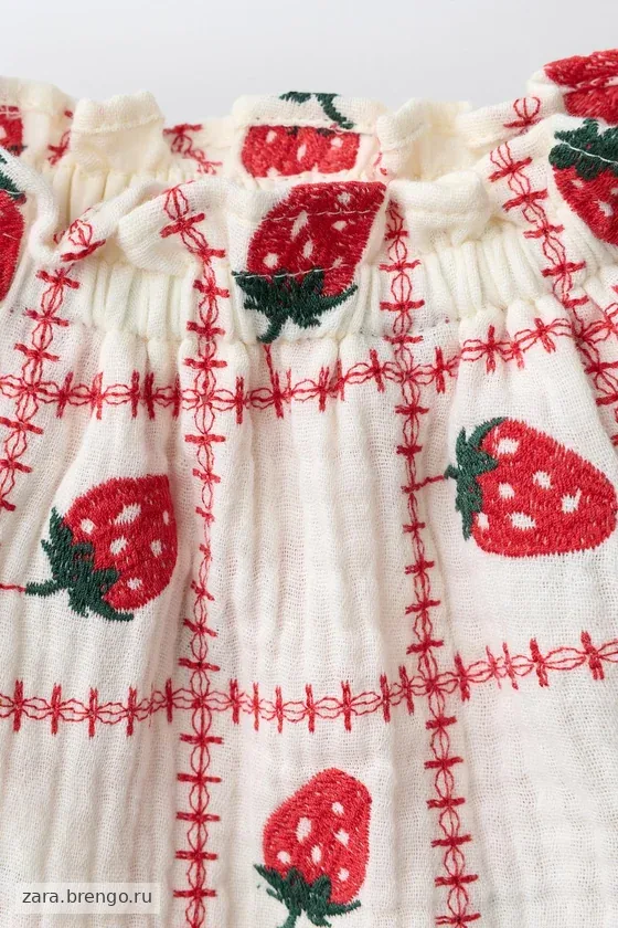 ТРУСЫ-ЮБКА С ВЫШИВКОЙ В ВИДЕ КЛУБНИКИ CASA LAWA X ZARA KIDS