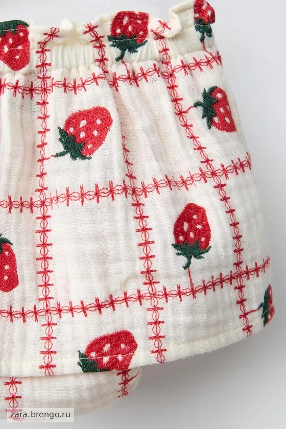 ТРУСЫ-ЮБКА С ВЫШИВКОЙ В ВИДЕ КЛУБНИКИ CASA LAWA X ZARA KIDS