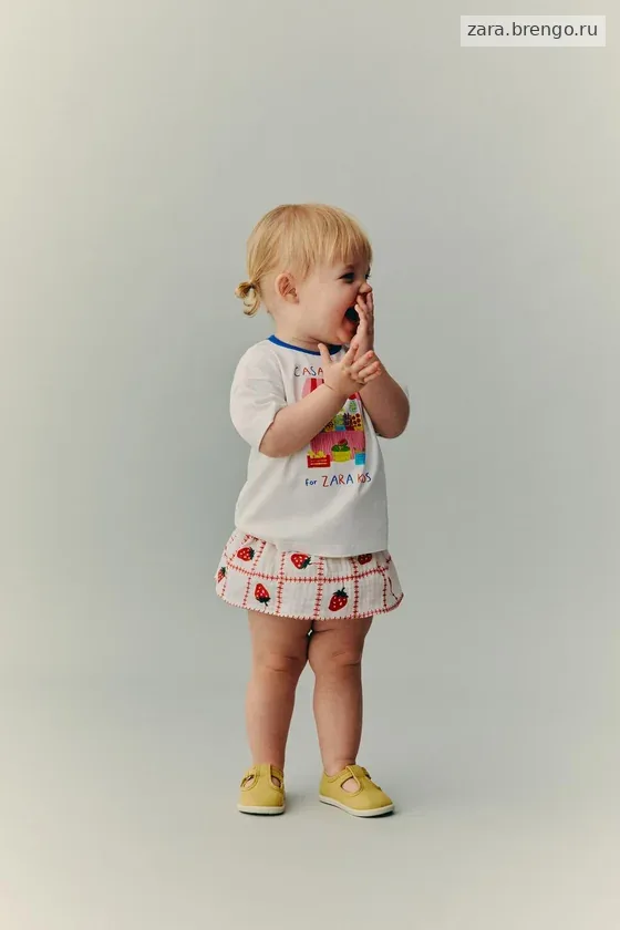 ТРУСЫ-ЮБКА С ВЫШИВКОЙ В ВИДЕ КЛУБНИКИ CASA LAWA X ZARA KIDS