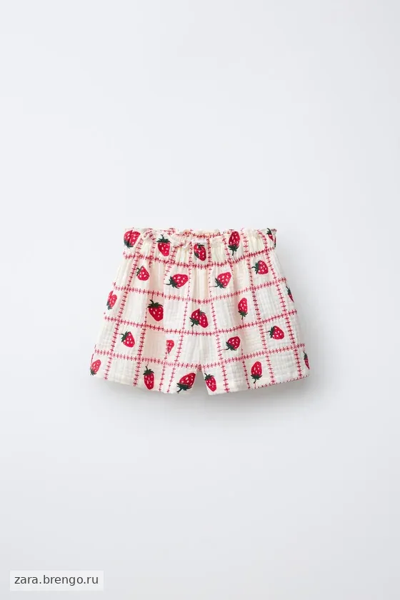 ШОРТЫ С ВЫШИВКОЙ КЛУБНИКИ CASA LAWA X ZARA KIDS