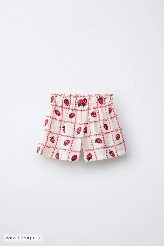 ШОРТЫ С ВЫШИВКОЙ КЛУБНИКИ CASA LAWA X ZARA KIDS