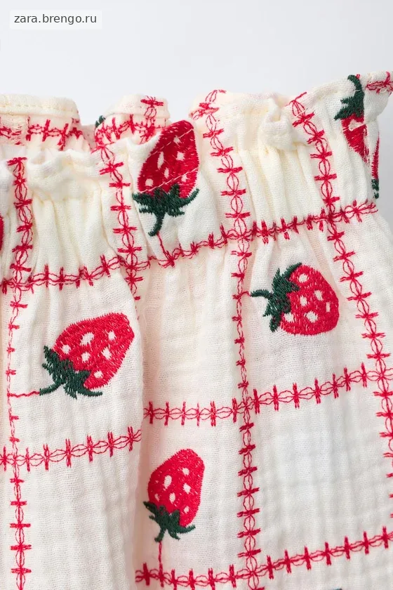 ШОРТЫ С ВЫШИВКОЙ КЛУБНИКИ CASA LAWA X ZARA KIDS