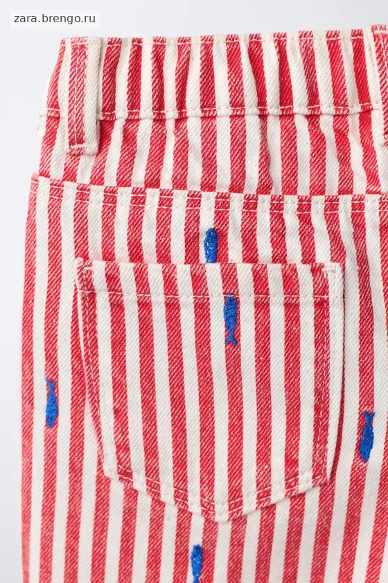 БЕРМУДЫ TS FIT ИЗ САРЖИ С ВЫШИВКОЙ РЫБОК CASA LAWA X ZARA KIDS