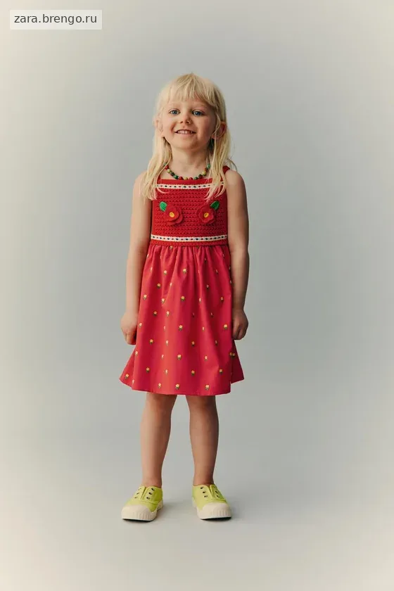 ПЛАТЬЕ С ВЫШИВКОЙ И ЦВЕТОЧНЫМИ ДЕТАЛЯМИ — CASA LAWA X ZARA KIDS