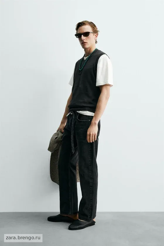 ВЯЗАНЫЙ ЖИЛЕТ ИЗ 100% ЛЬНА Zara «Aaron Levine»
