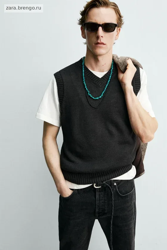 ВЯЗАНЫЙ ЖИЛЕТ ИЗ 100% ЛЬНА Zara «Aaron Levine»