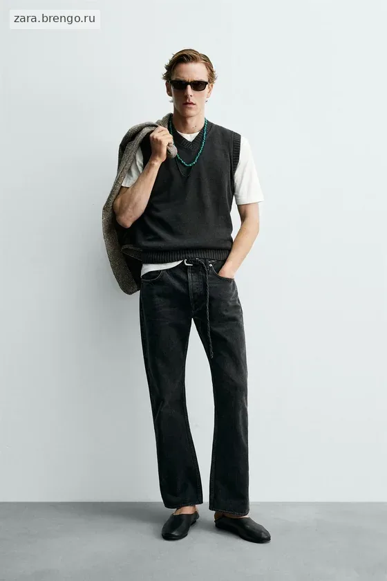 ВЯЗАНЫЙ ЖИЛЕТ ИЗ 100% ЛЬНА Zara «Aaron Levine»