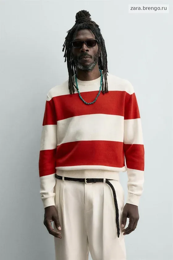 ЖАККАРДОВЫЙ СВИТЕР В ПОЛОСКУ Zara «Aaron Levine»