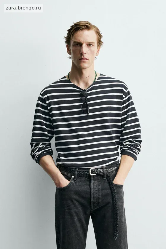 ФУТБОЛКА ЖАККАРД В ПОЛОСКУ Zara «Aaron Levine»
