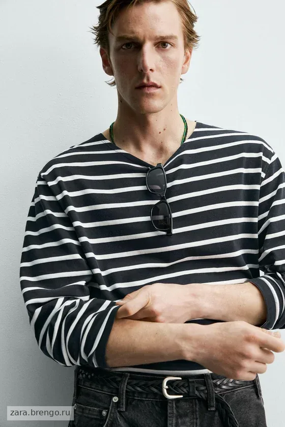 ФУТБОЛКА ЖАККАРД В ПОЛОСКУ Zara «Aaron Levine»