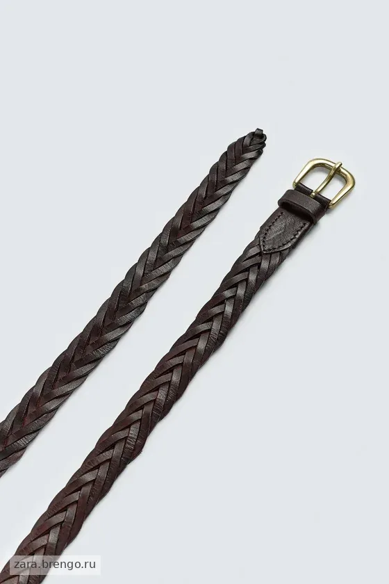 ПЛЕТЕНЫЙ КОЖАНЫЙ РЕМЕНЬ Zara «Aaron Levine»