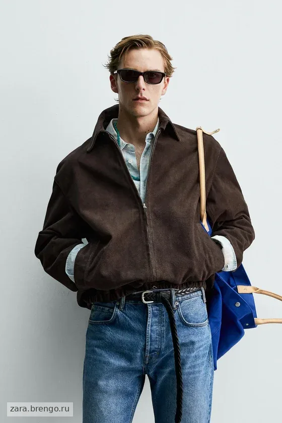 ЗАМШЕВАЯ КУРТКА стандартной посадки Zara «Aaron Levine»