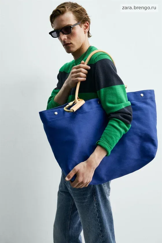 ШОПЕР Zara «Aaron Levine» КОЖАНЫЕ ДЕТАЛИ