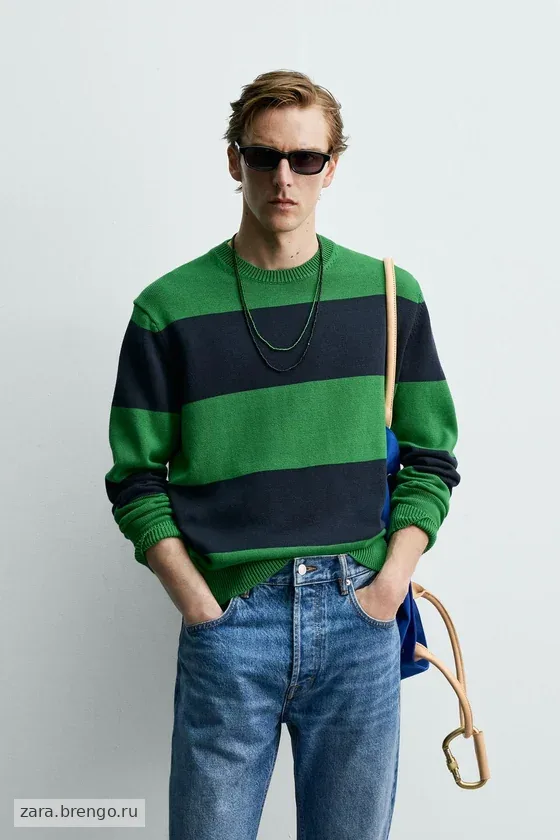 ЖАККАРДОВЫЙ СВИТЕР В ПОЛОСКУ Zara «Aaron Levine»