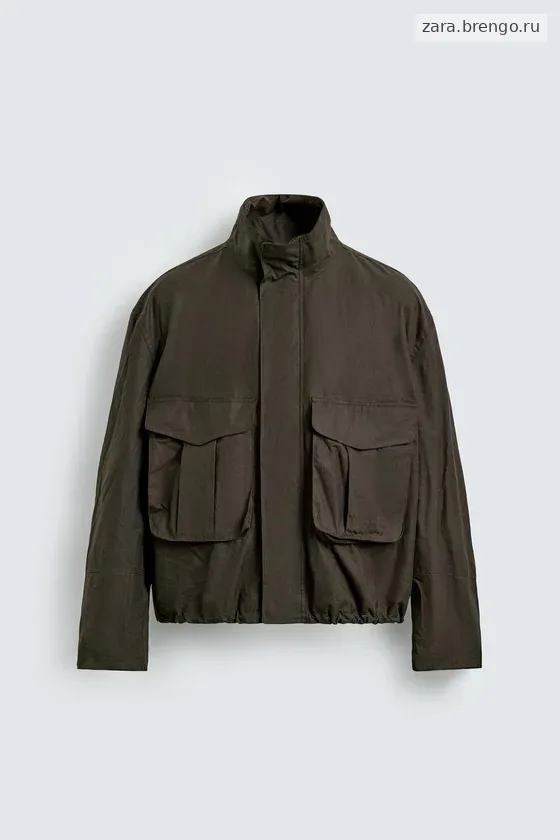 УКОРОЧЕННАЯ КУРТКА Zara «Aaron Levine» С ЭФФЕКТОМ ВОЩЕНОЙ ТКАНИ