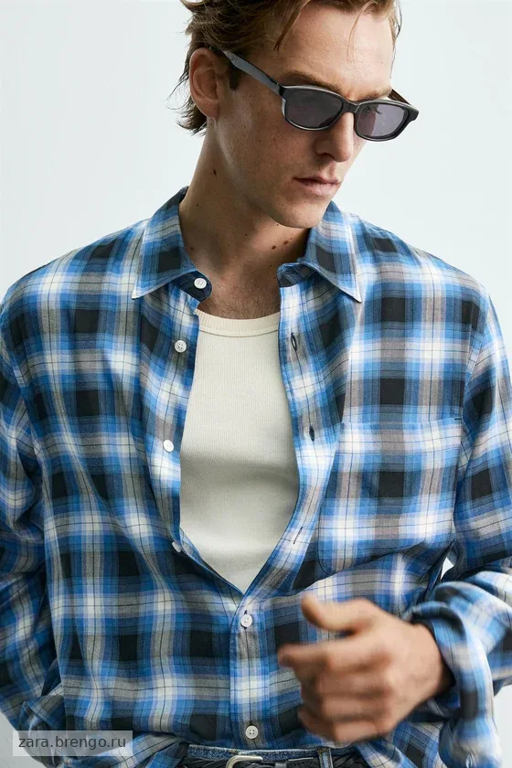 РУБАШКА СВОБОДНОГО КРОЯ В КЛЕТКУ Zara «Aaron Levine»