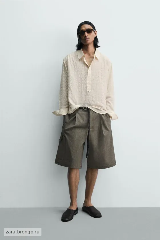 ПОЛО JACQUARD В КЛЕТКУ С ЖАТЫМ ЭФФЕКТОМ