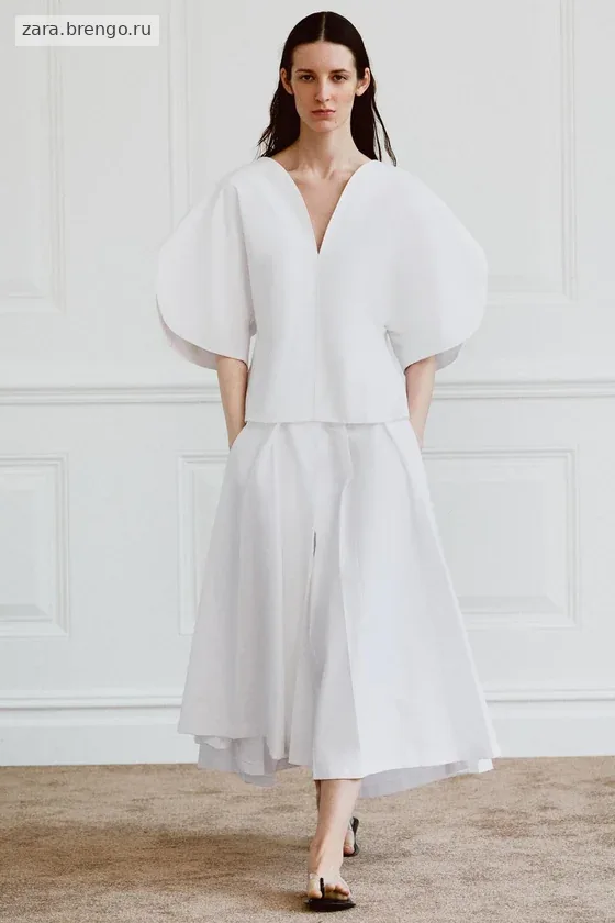 АСИММЕТРИЧНАЯ ЮБКА ИЗ ПОПЛИНА — коллекция Zara «ZW» лимитированная серия