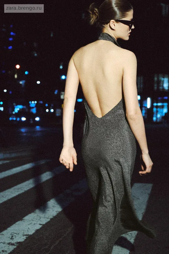 ПЛАТЬЕ ХАЛТЕР В ГОРОШЕК — коллекция Zara «ZW»