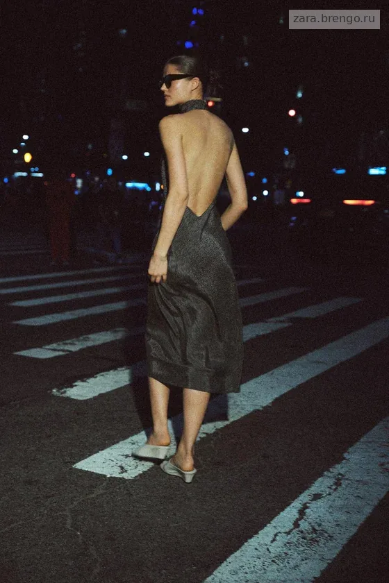 ПЛАТЬЕ ХАЛТЕР В ГОРОШЕК — коллекция Zara «ZW»