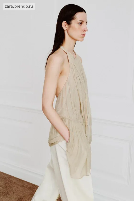 ТОП С ДРАПИРОВКОЙ В ГОРОШЕК — коллекция Zara «ZW»