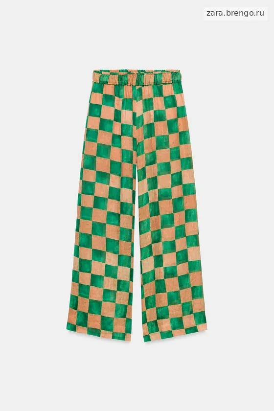 БРЮКИ ПАЛАЦЦО В КЛЕТКУ ИЗ РАМИ — коллекция Zara «ZW»
