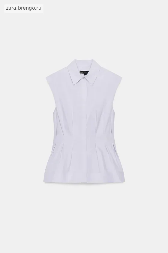 РУБАШКА СО СКЛАДКАМИ И ПРОЙМАМИ — коллекция Zara «ZW»