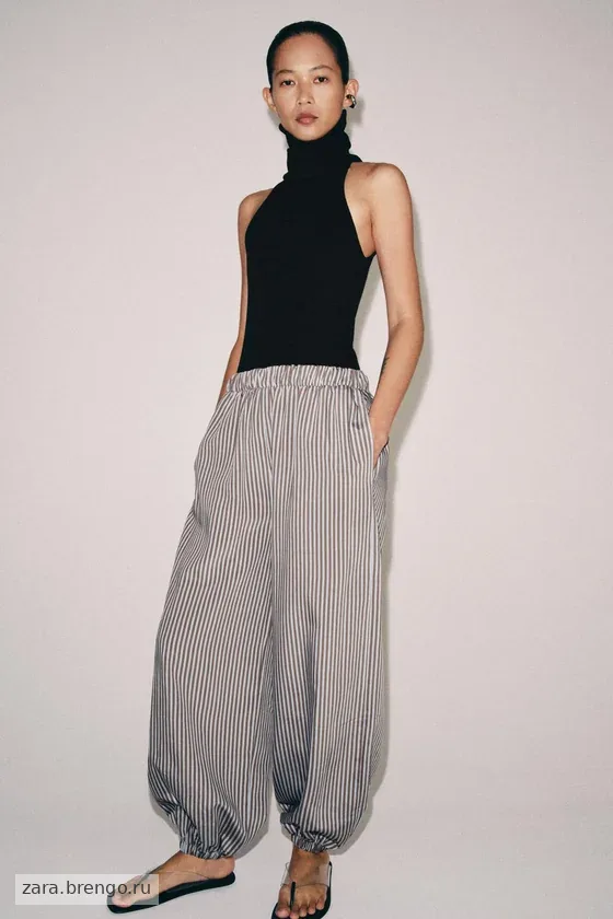 БРЮКИ-БАГГИ В ПОЛОСКУ — коллекция Zara «ZW»