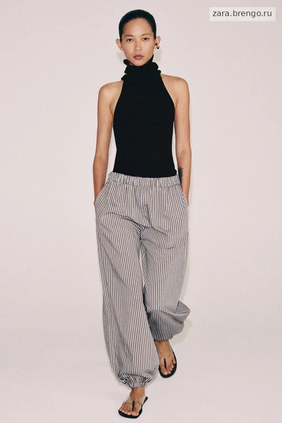 БРЮКИ-БАГГИ В ПОЛОСКУ — коллекция Zara «ZW»