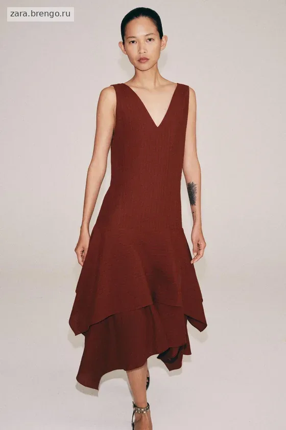 АСИММЕТРИЧНОЕ ПЛАТЬЕ В ПОЛОСКУ — коллекция Zara «ZW»