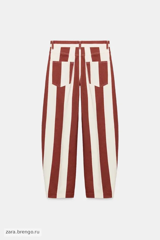 ДЖИНСЫ коллекция Zara «ZW» TAPERED В ПОЛОСКУ С ВЫСОКОЙ ПОСАДКОЙ