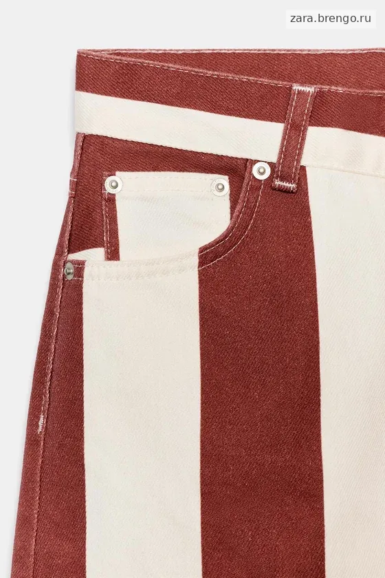ДЖИНСЫ коллекция Zara «ZW» TAPERED В ПОЛОСКУ С ВЫСОКОЙ ПОСАДКОЙ