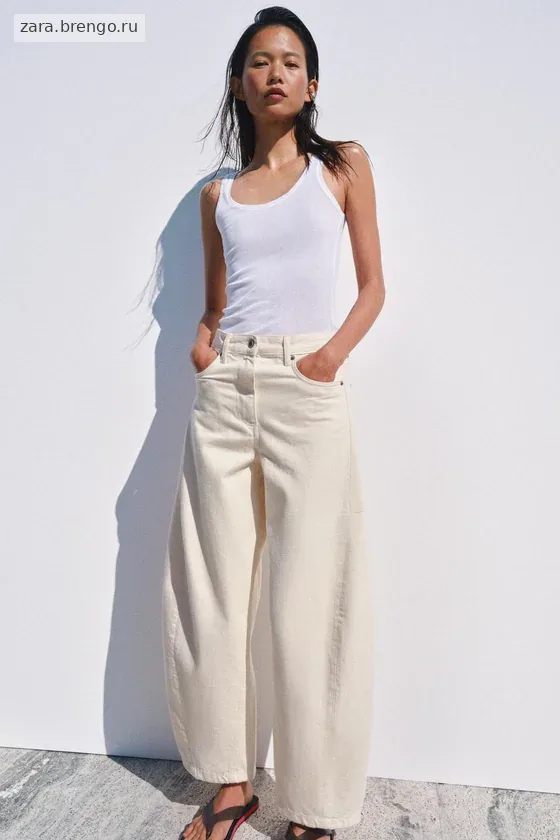 ДЖИНСЫ коллекция Zara «ZW» ANKLE баллон СО СРЕДНЕЙ ПОСАДКОЙ