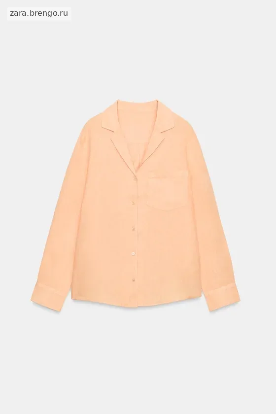 Льняная рубашка с карманом коллекция Zara «ZW»