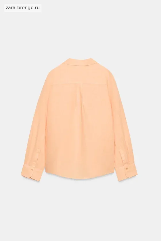 Льняная рубашка с карманом коллекция Zara «ZW»
