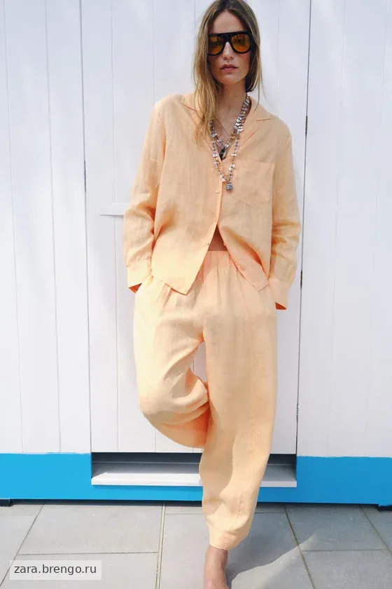 БРЮКИ  ИЗ ЛЬНА — коллекция Zara «ZW»