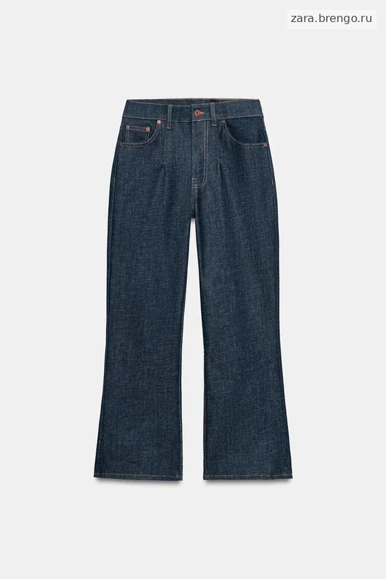 УКОРОЧЕННЫЕ РАСШИРЕННЫЕ ДЖИНСЫ СО СРЕДНЕЙ ПОСАДКОЙ — коллекция Zara «ZW»