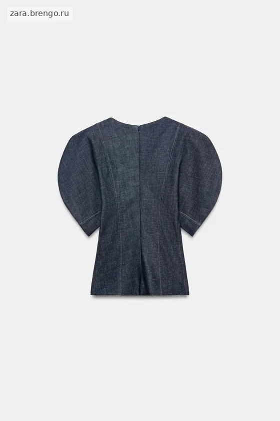 ДЖИНСОВАЯ БЛУЗА С ОБЪЕМНЫМИ РУКАВАМИ коллекция Zara «ZW»