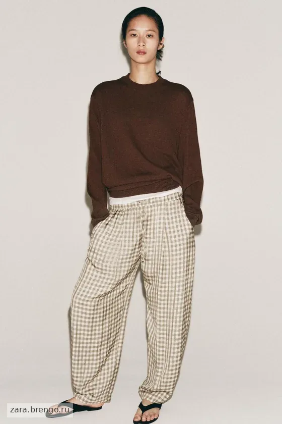 СВОБОДНЫЕ БРЮКИ В КЛЕТКУ коллекция Zara «ZW»