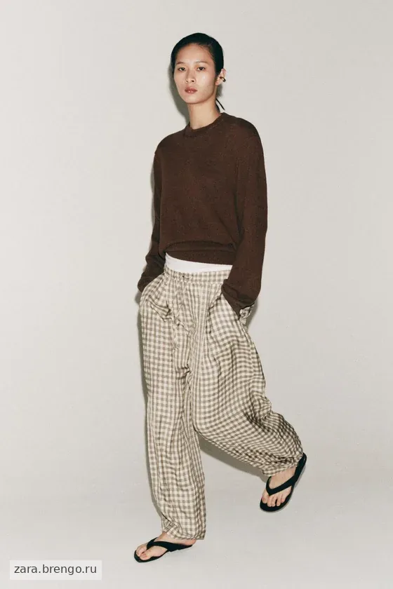 СВОБОДНЫЕ БРЮКИ В КЛЕТКУ коллекция Zara «ZW»